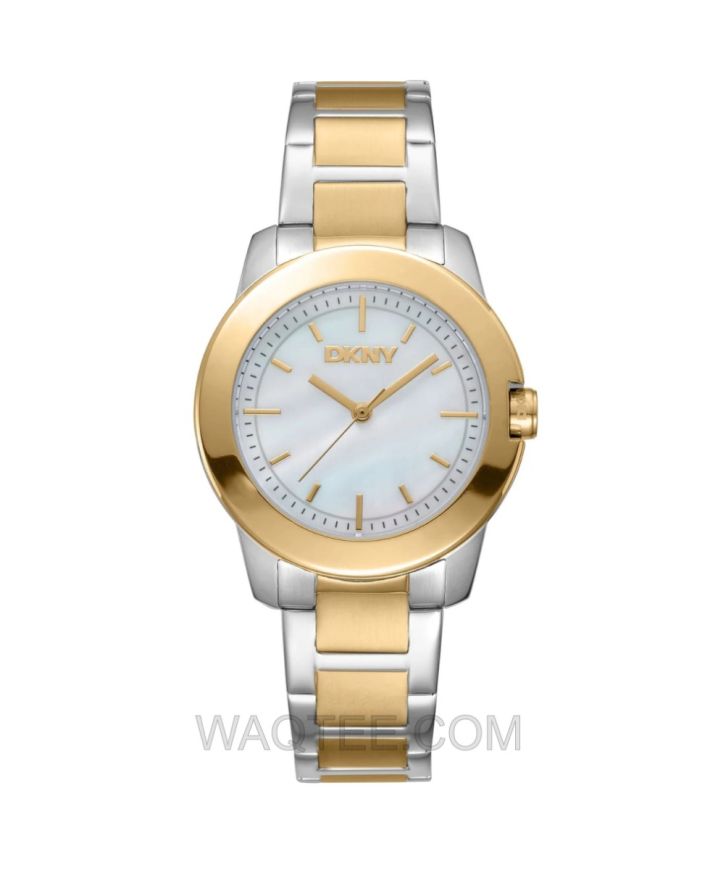 DKNY Park Ave Midi Silver & Golden Whit MOP Dial For Women