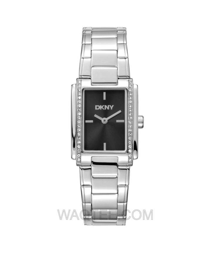 DKNY Brooklyn Silver St. Steel Black Dial For Women