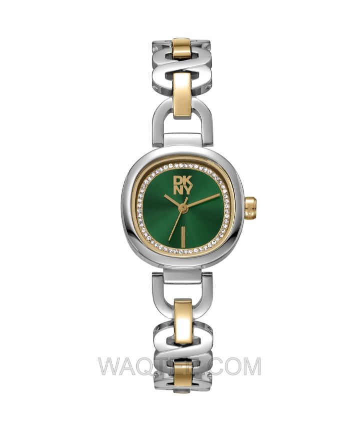 DKNY Midi Silver & Golden St. Steel Green Dial For Women