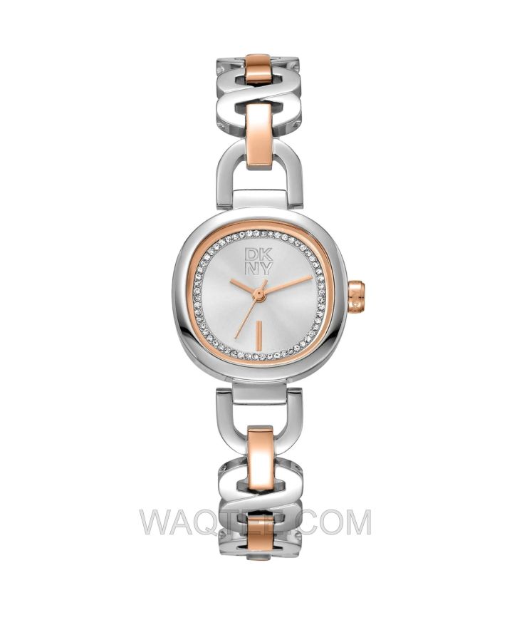 DKNY Midi Silver & Rosegold St. Steel Rosegold Dial For Women