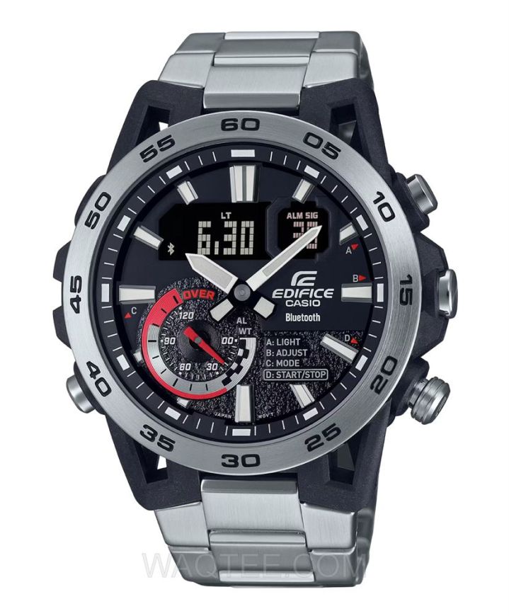 Casio Edifice Sospensione Silver St. Steel Black Dial Bluetooth For Men