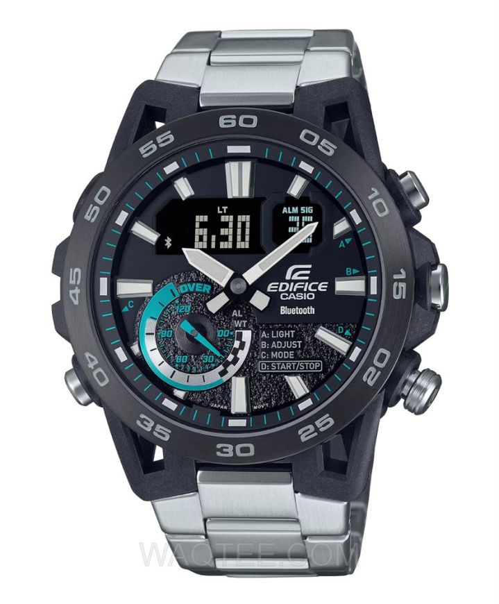 Casio Edifice Sospensione Silver St. Steel Black Case Bluetooth For Men