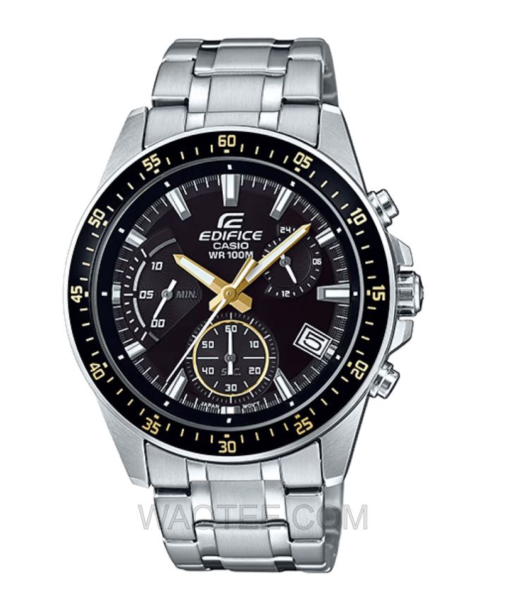 Casio Edifice EFV-540D Series Silver St. Steel Black Dial For Men