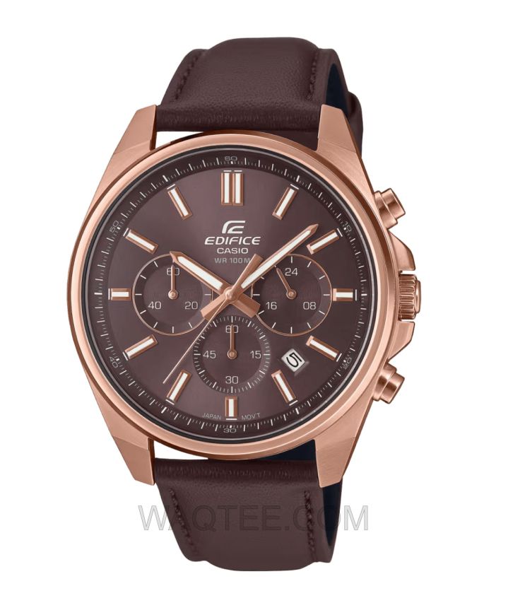 Casio Edifice EFV-650CL Series Brown Leather Brown Dial For Men 