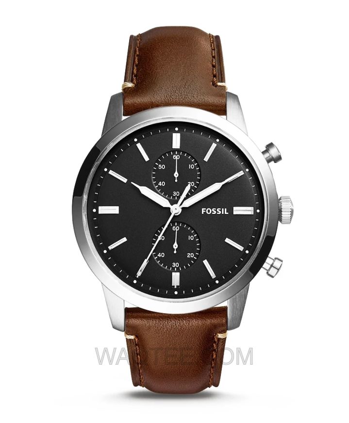 Fossil Townsman Chronograph Brown Leather Black Dial For Men