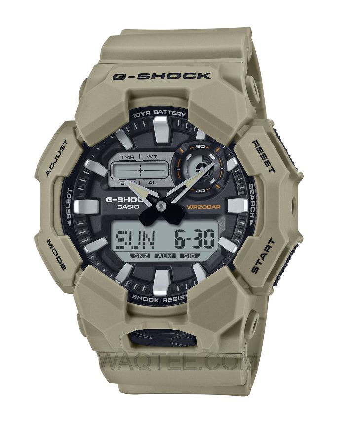 Casio G-Shock GA-010 Series Light Army Green Rubber Black Dial For Men