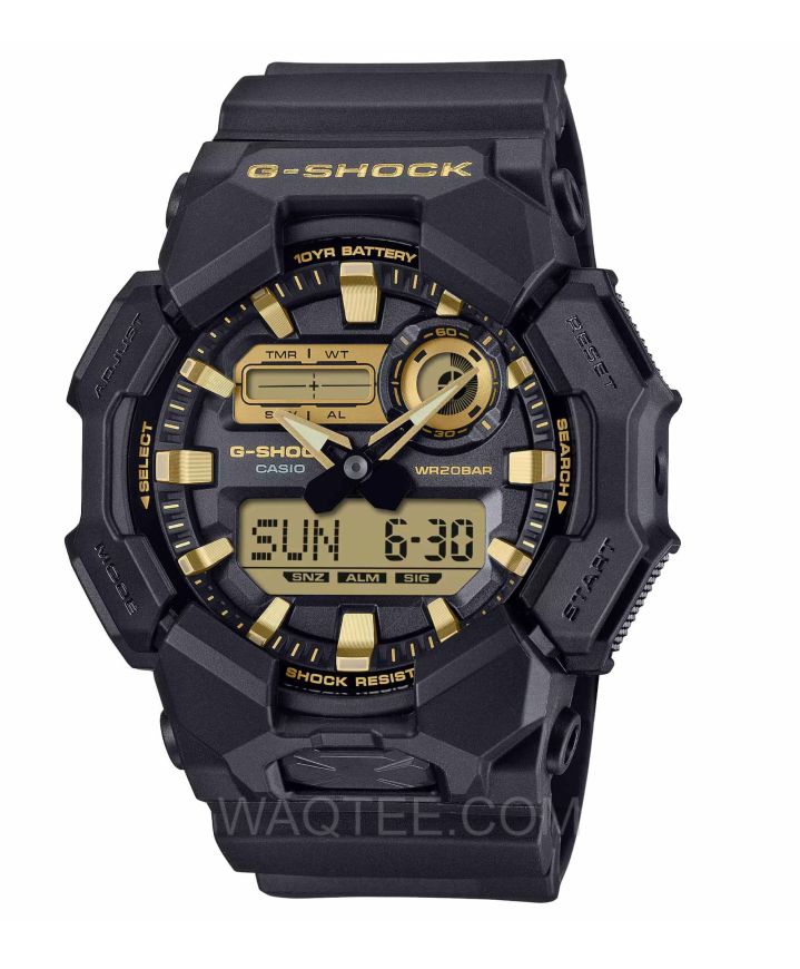 Casio G-Shock GA-010 GB Series Black Rubber Golden Dial For Men
