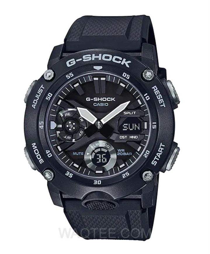 Casio G-Shock GA-2000 Series Black Rubber For Men