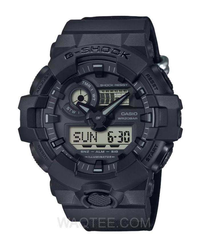 Casio G-Shock GA-700 Series Black Cloth Band Black Dial For Men