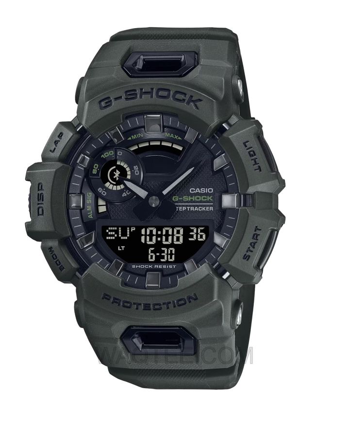 Casio G-Shock G-Squad Army Green Rubber Black Dial For Men