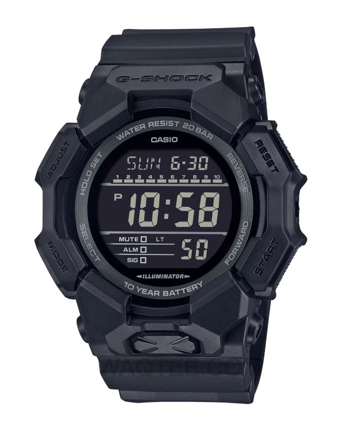 Casio G-Shock Digital Black Rubber Black Dial For Men