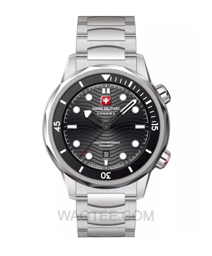 Swiss Military Hanowa Breakwater St. Steel Black Dial For Men