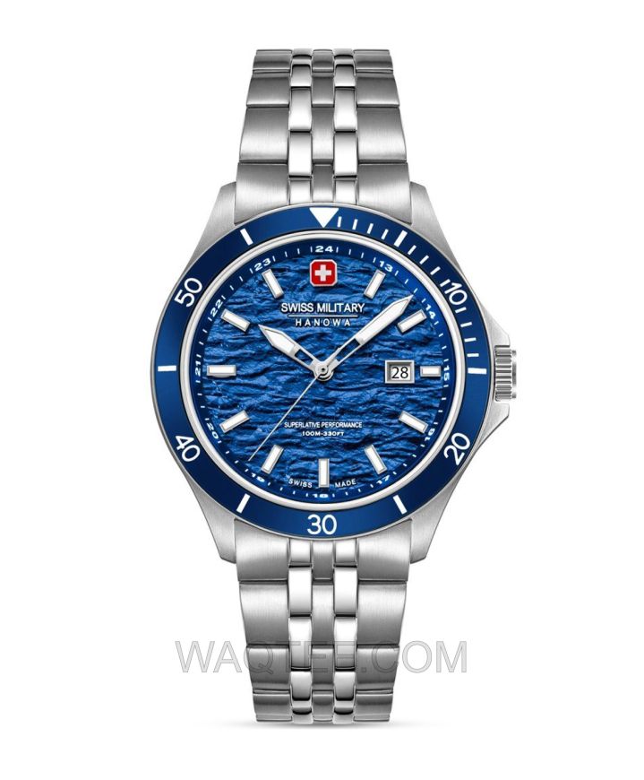 Swiss Military Hanowa Flagship Elements Earth Silver St. Steel Dark Blue Dial For Men