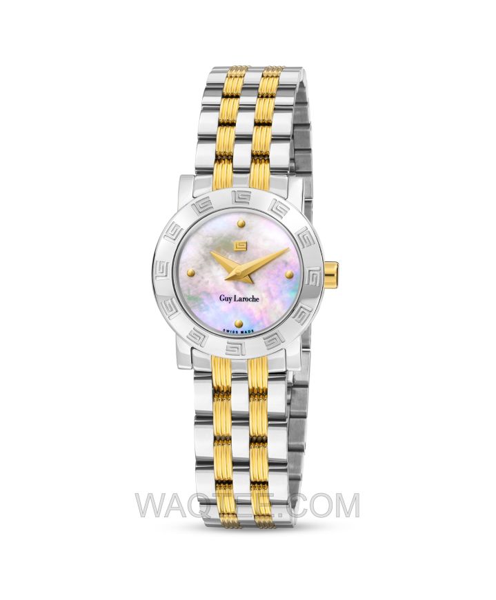 Guy Laroche Alex Silver & Golden St. Steel MOP Dial For Women