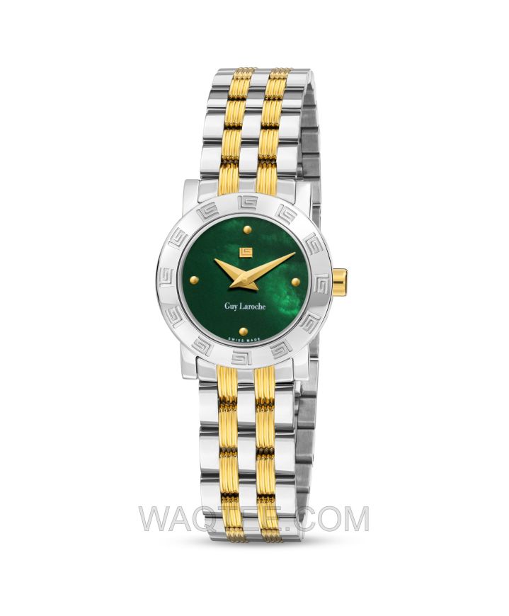 Guy Laroche Alex Silver & Golden St. Steel Green Dial For Women
