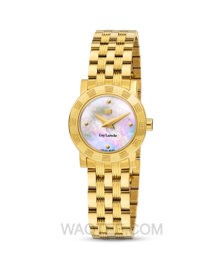 Guy Laroche Alex Golden St. Steel MOP Dial For Women