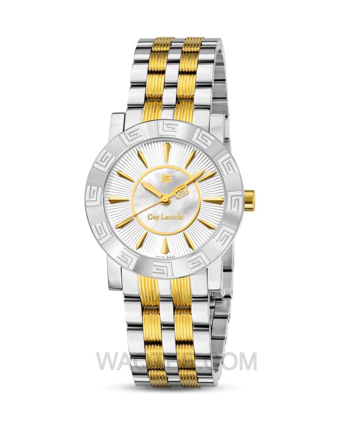 Guy Laroche Alex Silver & Golden St. Steel Silver Dial For Women