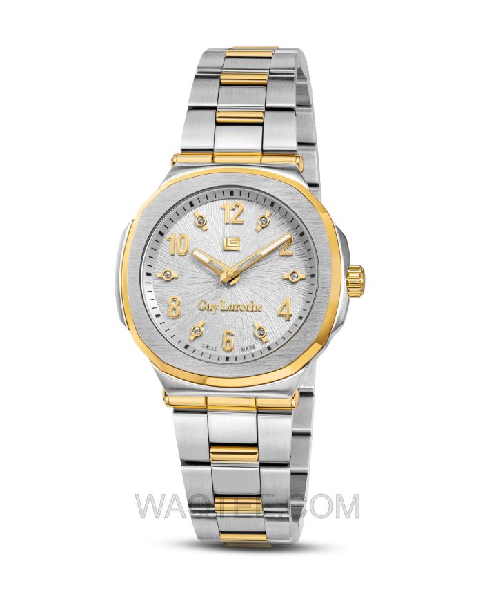 Guy Laroche Charlie Silver & Golden St. Steel Silver Dial For Women