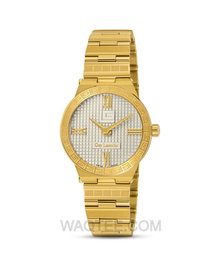 Guy Laroche Sacha Golden St. Steel Silver Dial For Women