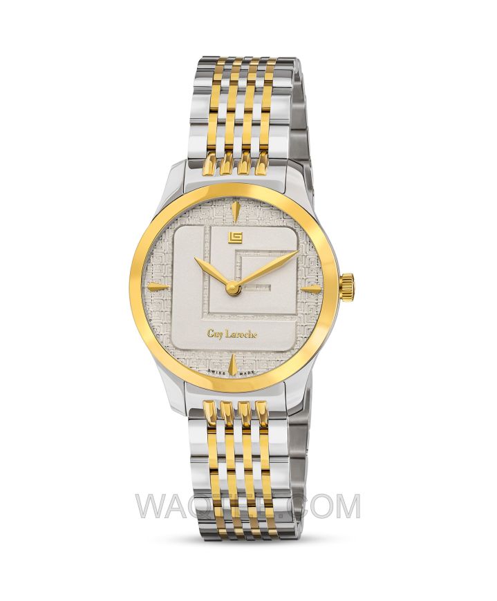 Guy Laroche Maxime Silver & Golden St. Steel Silver Dial For Women