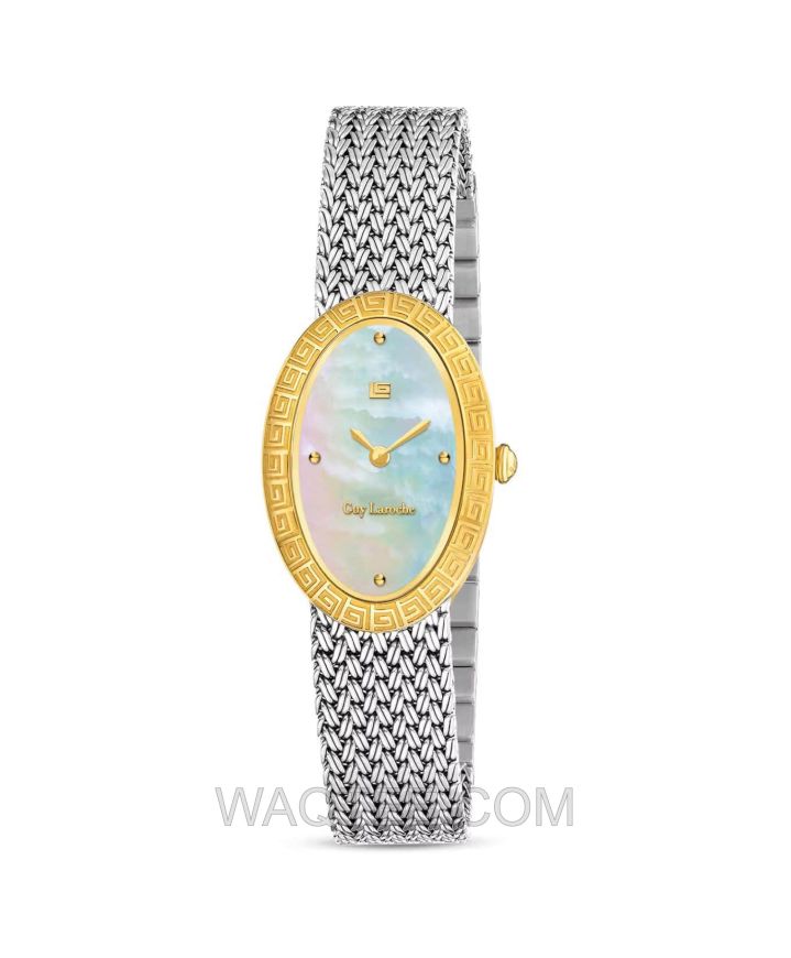 Guy Laroche Emma Silver Mesh St. Steel MOP Dial For Women