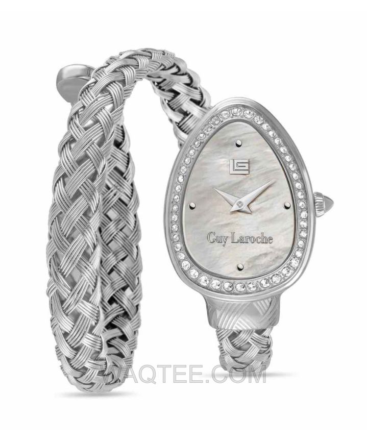 Guy Laroche Adele Silver St. Steel Snake Mop Dial For Women
