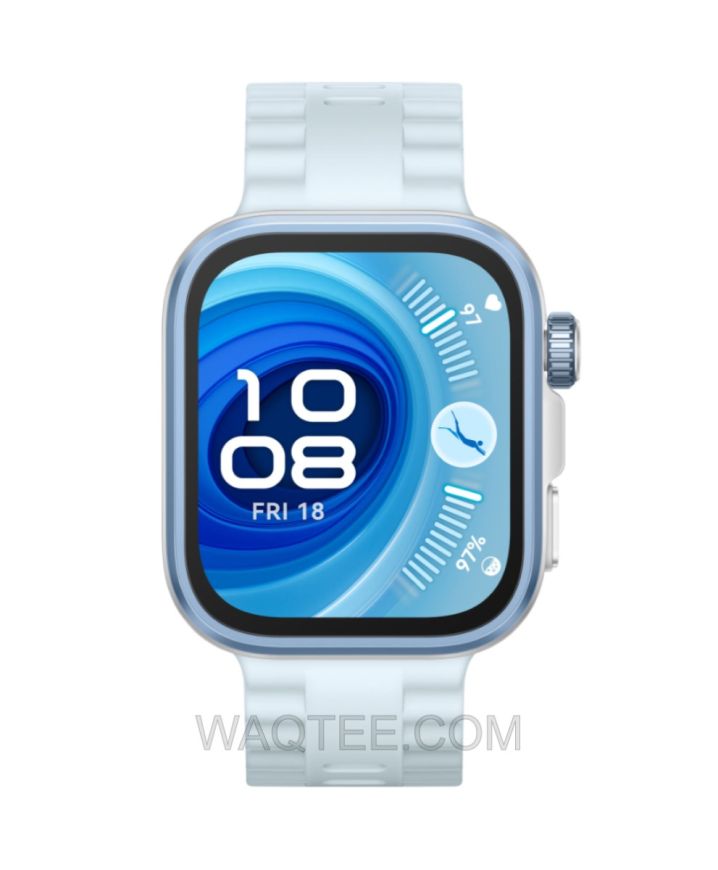 Huawei Watch Fit 4 Pro Bluetooth Calling Sapphire Glass & Titanium case Blue Fluoroelasto Strap For Women