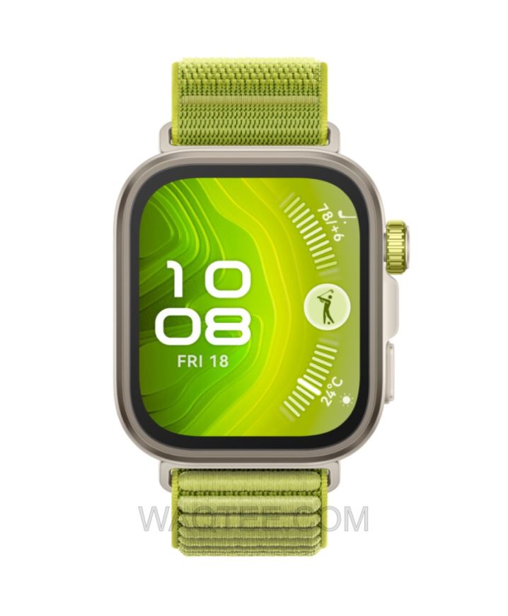 Huawei Watch Fit 4 Pro Bluetooth Calling Sapphire Glass & Titanium case Greren Nylon Strap Unisex