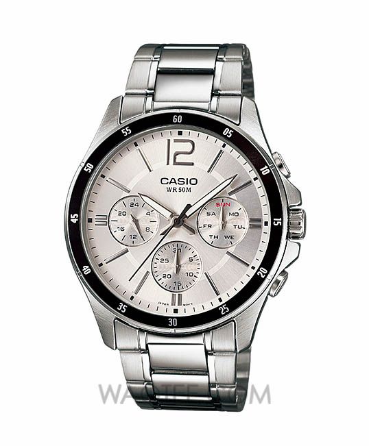 Casio Elegant Multifunction Silver St.Steel Silver Dial for Men 