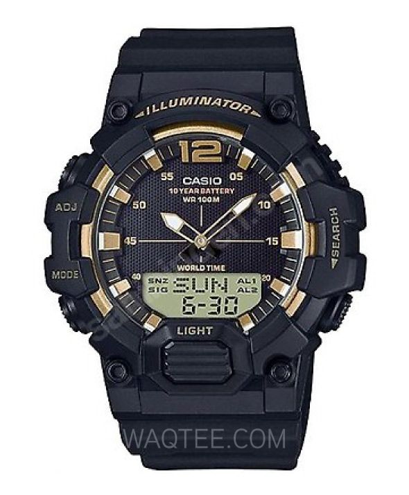 Casio Illumination Black Rubber Black Dial For Men 