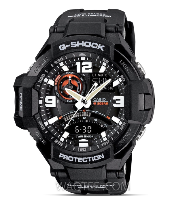 Casio G-Shock Gravity Master Black Rubber Black Dial For Men