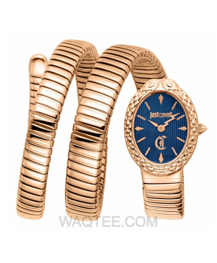 Just Cavalli Sognia Snake Rosegold St. Steel Dark Blue Dial For Women