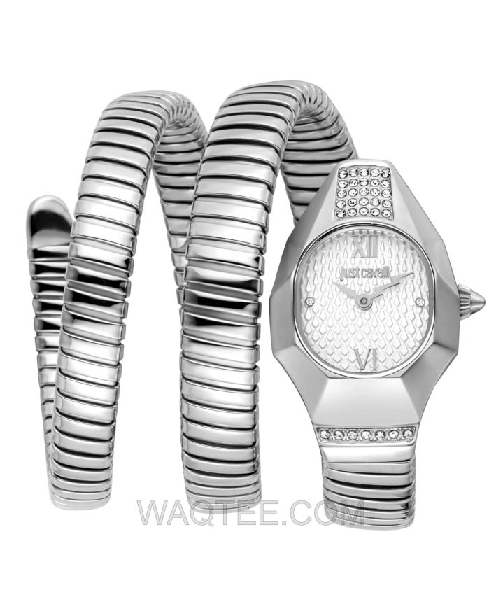 Just Cavalli Lunara Snake Silver St. Steel Silver Dial For Women