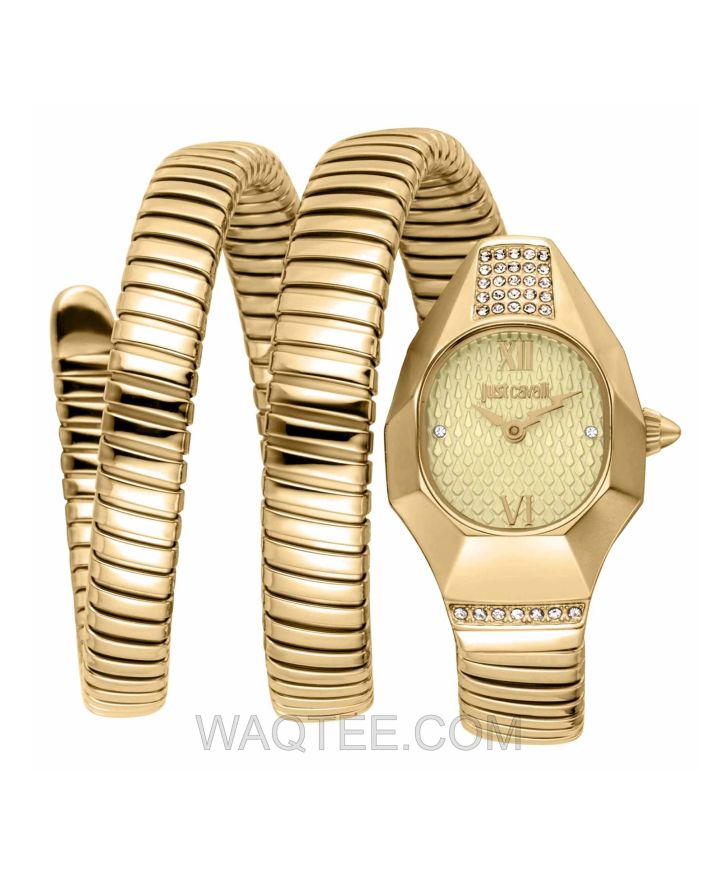 Just Cavalli Lunara Snake Golden St. Steel Golden Dial For Women