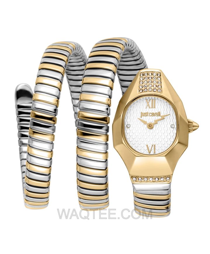 Just Cavalli Lunara Snake Silver & Golden St. Steel Golden Dial For Women