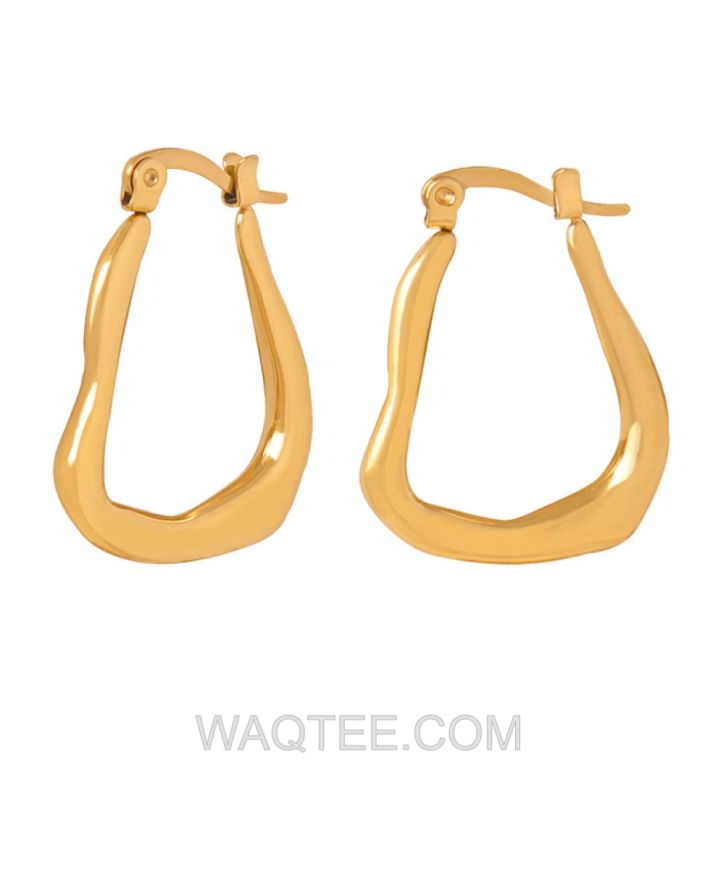 Lee Cooper Artistic Golden St. Steel Earrings For Women