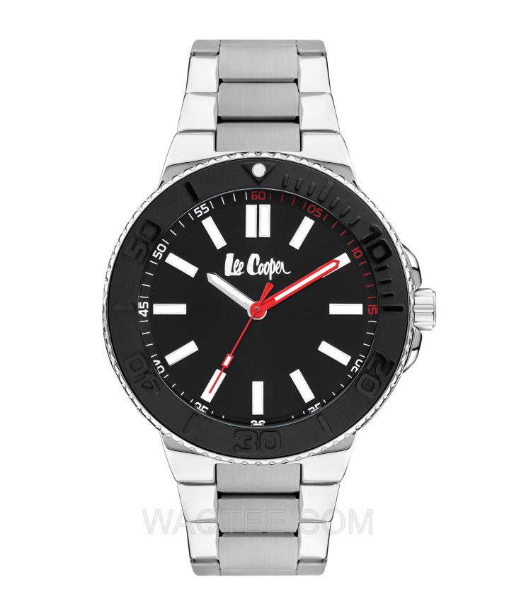 Lee Cooper Manuel Silver St. Steel Black Dial For Men