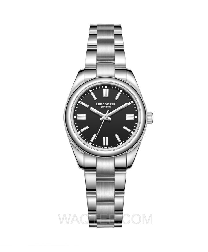Lee Cooper Kamila Silver St. Steel Black Dial For Women