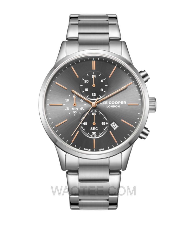 Lee Cooper Aidan Chronograph Silver St. Steel Grey Dial For Men