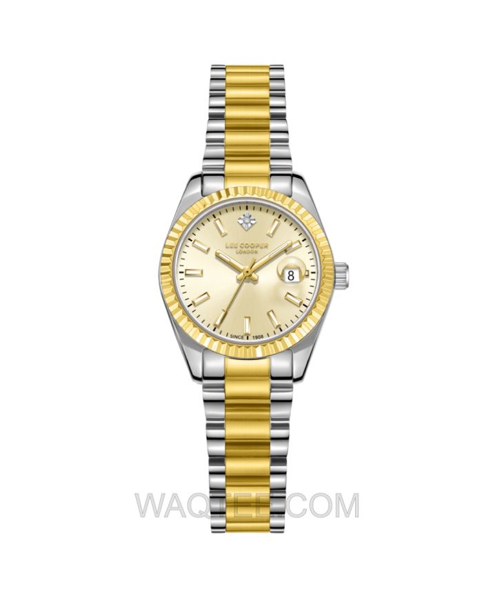 Lee Cooper Julia Silver & Golden St. Steel Golden Dial For Women