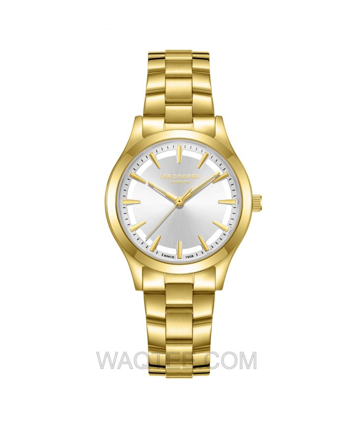 Lee Cooper Bloom Golden St. Steel Silver Dial For Women