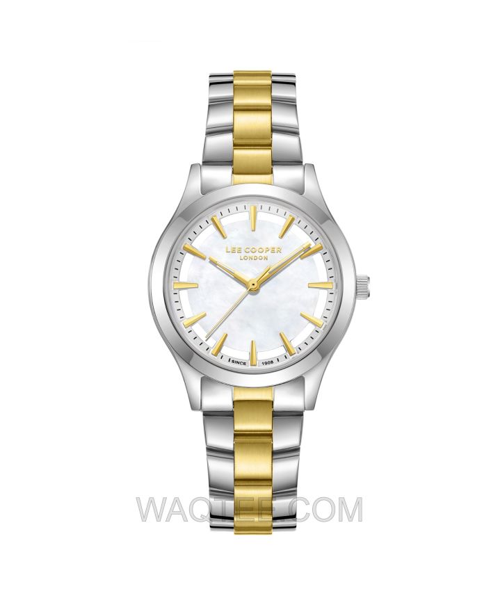 Lee Cooper Bloom Silver & Golden St. Steel White Dial For Women