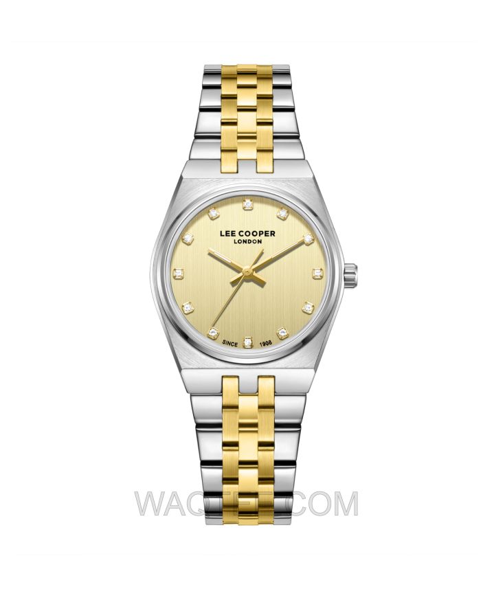 Lee Cooper Swayze Silver & Golden St. Steel Golden Dial For Women