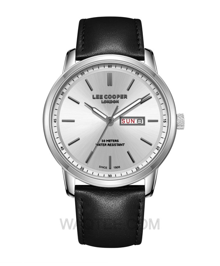 Lee Cooper Dream Black Leather Silver Dial For Men