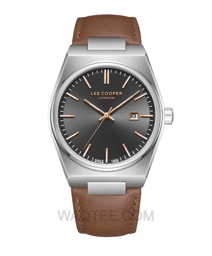 Lee Cooper Magno Brown Leather Grey Dial For Men 