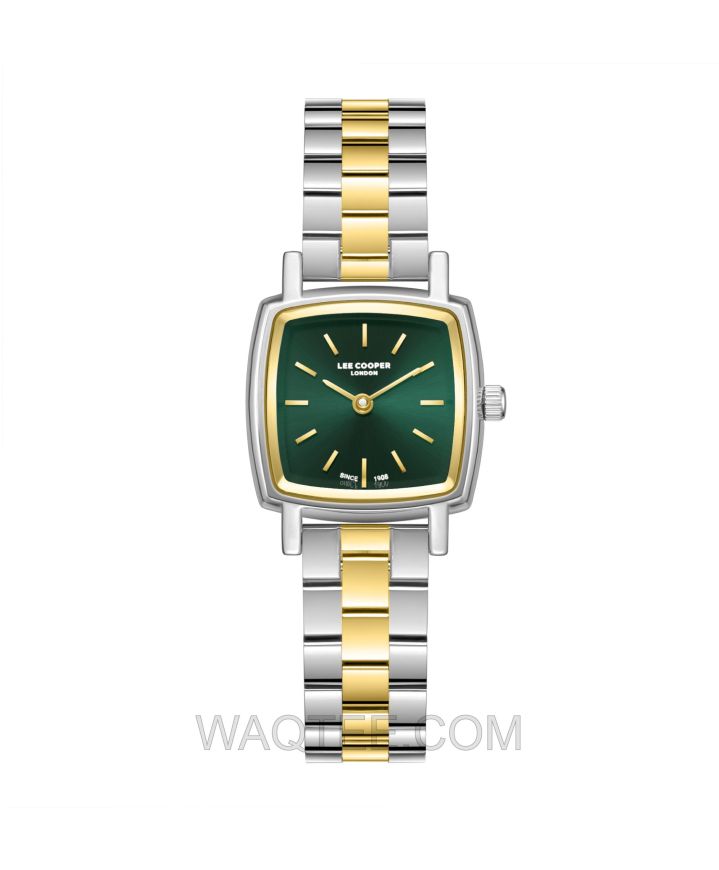 Lee Cooper Bellina Silver & Golden St. Steel Green Dial For women
