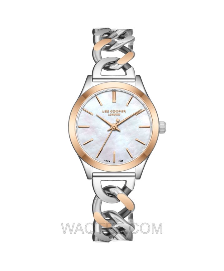 Lee Cooper Amoria Silver & Rosegold St. Steel MOP Dial For Women