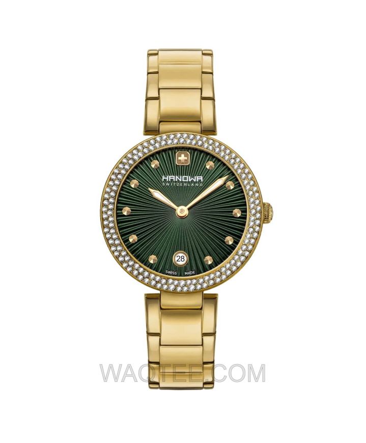 Swiss Military Hanowa Conthey Golden St. Steel Green Dial For Women