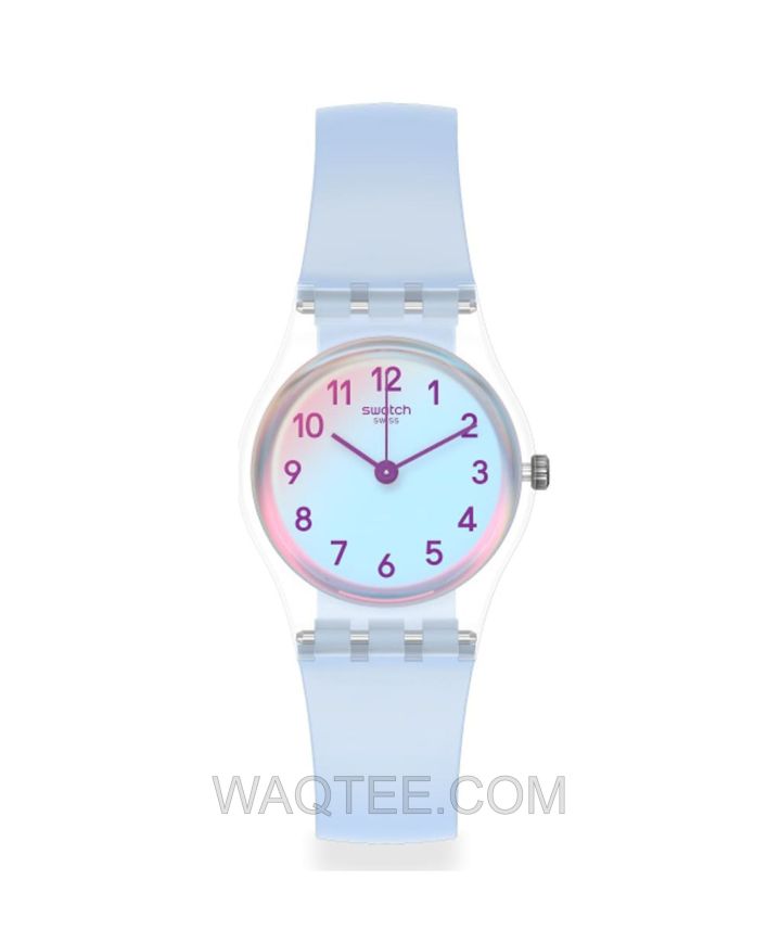 Swatch Casual blue Rubber White Dial For Women