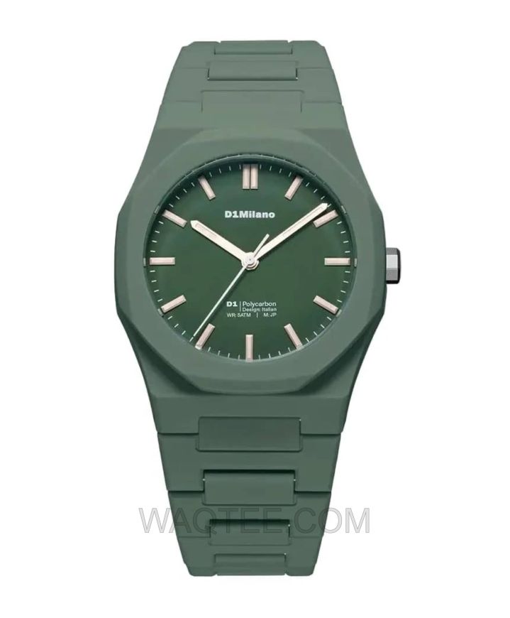 D1 Milano Legacy Green Polycarbonate  Green Dial For Men